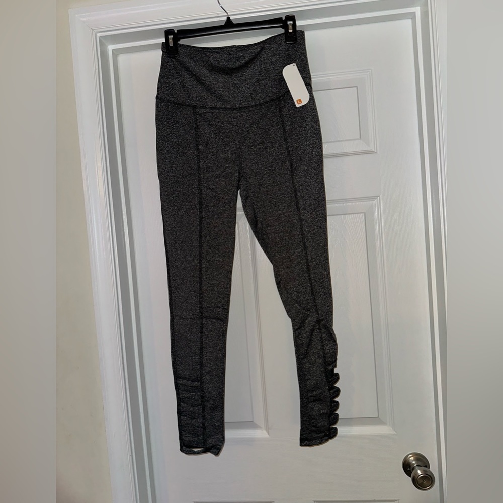 Gray Criss Cross ankle Active Leggings​